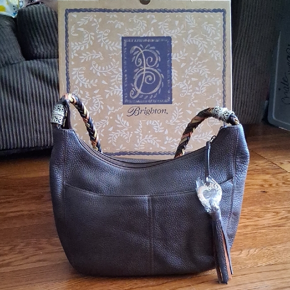 Brighton Handbags - Brighton Dark Brown Leather Hobo Bag